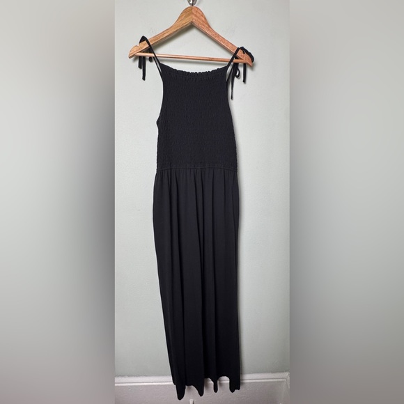 Pact One and Done Soirée‎ Smocked Wide Leg Jumpsuit Black Size Medium - Picture 9 of 15